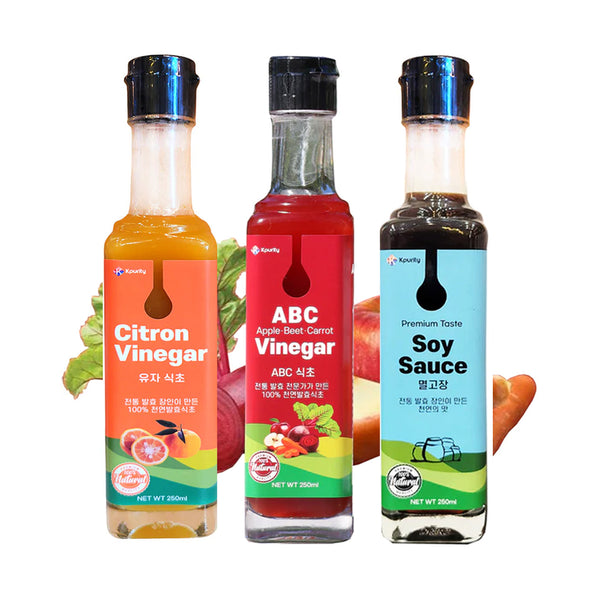 ABC Vinegar, Citron Vinegar, & Soy Sauce