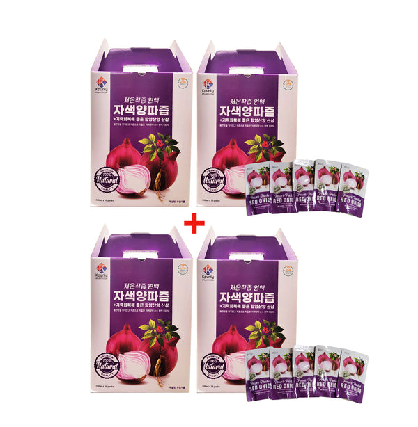 [2+2] 4 Boxes Korean Wild Ginseng Red Onion Extract Juice 100% Natural Extract (100ml x 30 pouches)