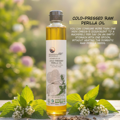 NONGBU PLUS-들기름- Light Roasted Perilla Oil, 6.76 Fl Oz (200ml), 100% Pure Perilla Seed Oil, Korean-Style Toasted, Rich and Nutty Flavor