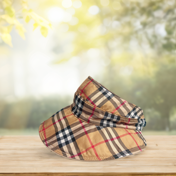 The image displays a Plaid  Vintage Check Bonnet Cap.