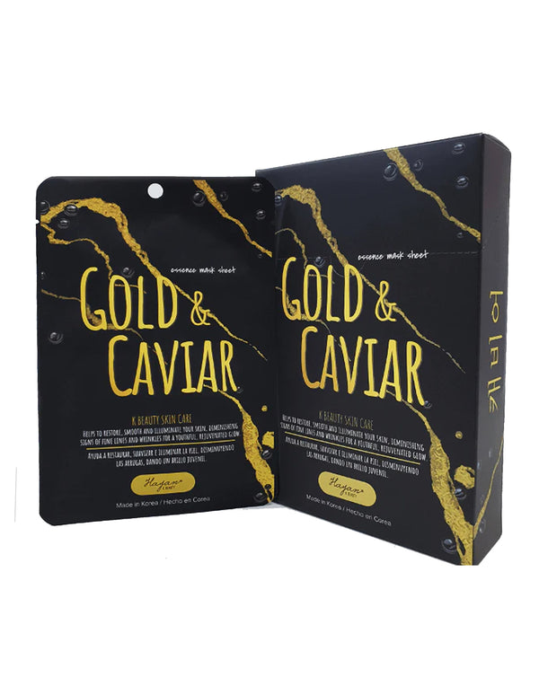 10 packs of Hayan K- Beauty Sheet Mask Gold & Caviar (골드 앤 캐비어)
