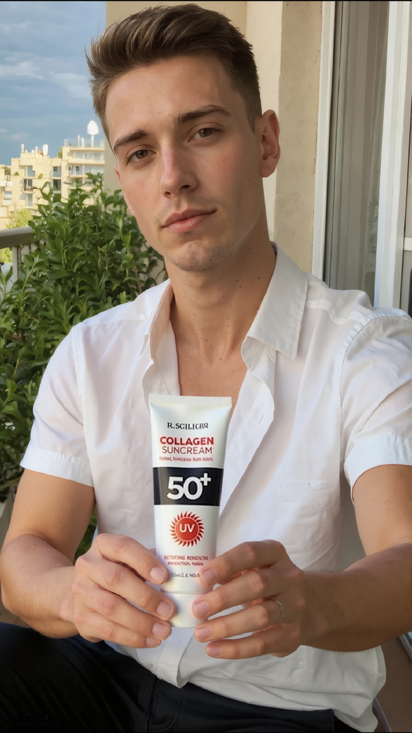 The image shows K. Solegio Collagen Sun Cream SPF 50+/PA+++.